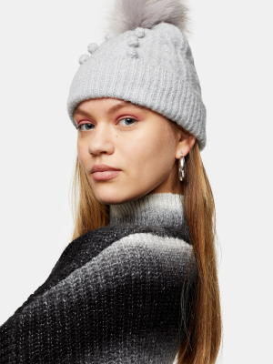 Grey Bobble Beanie