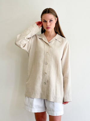 Natural Linen Button Up