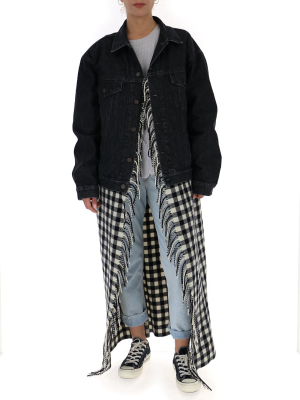 Balenciaga Oversized Flannel Layer Denim Jacket