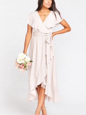 Jess Ruffle Midi Dress ~ Show Me The Ring Crisp