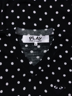 Comme Des Garcons Play Polka Dot Sweater - Navy