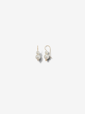 Sea Of Beauty Collection.  Large Double Pearl And Diamond Earrings Sbe257