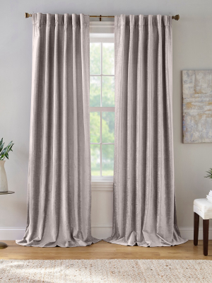 Carnaby Distressed Velvet Window Curtain Panel - Elrene Home Fashions