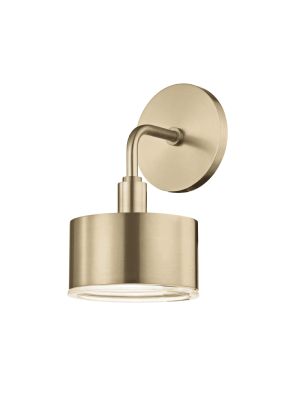 Nora 1 Light Wall Sconce - Aged Brass