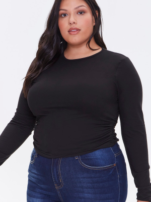 Plus Size Brushed Ruched Top