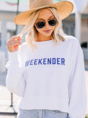 Weekender White Graphic Cropped Sweatshirt