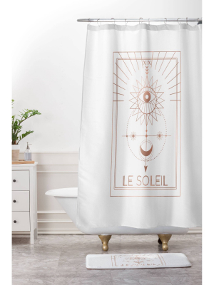 Emanuela Carratoni Le Soleil Or The Sun Shower Curtain White - Deny Designs