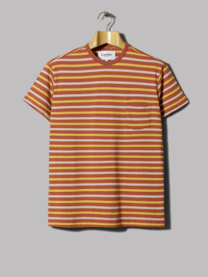 Corridor Yarn Dyed Stripe T-shirt (rose / Yellow / Natural)