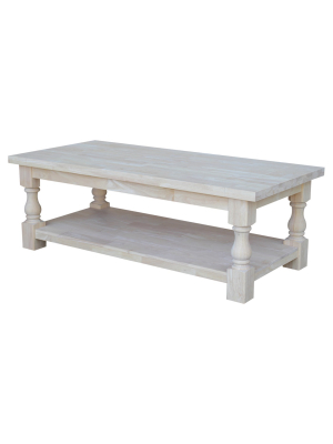 Tuscan Coffee Table - Unfinished - International Concepts