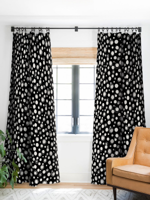 Ninola Design Polka Dots Wb Single Panel Blackout Window Curtain By Deny Designs.