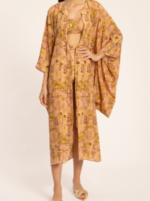 Seashell Midi Robe With Knot