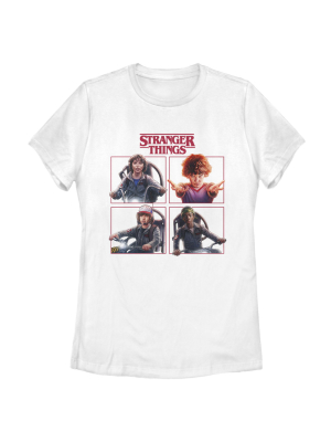 Women's Stranger Things Character Squares T-shirt