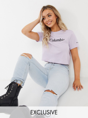 Columbia North Cascades Cropped T-shirt In Lilac Exclusive At Asos