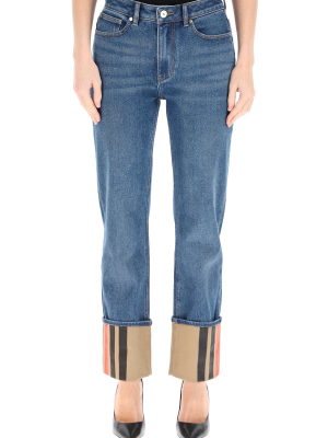 Burberry Logo Patch Straight-leg Jeans