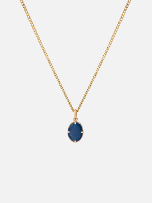 Portal Necklace, Gold/blue