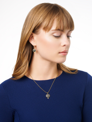 Pavé Disc Lever Back Earring