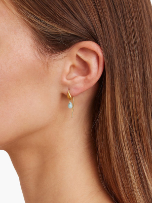 Amazonite And Gold Thread-thru Earrings