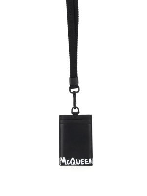 Alexander Mcqueen Graffiti Logo Lanyard Cardholder