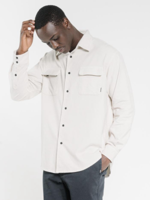 Minimal Thrills Oversized Long Sleeve Shirt - Cement