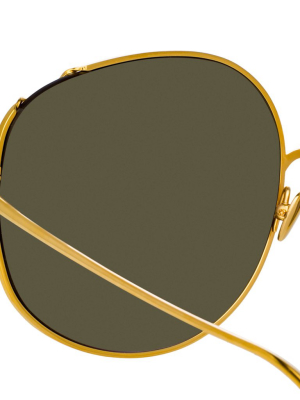 Marisa Oversized Sunglasses In Yellow Gold And Red