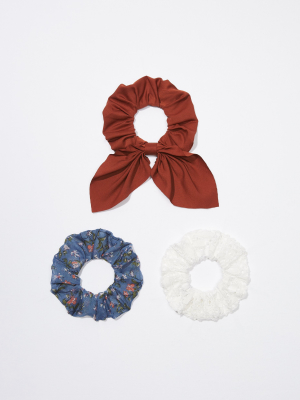 Aeo Pleated Bow Scrunchie