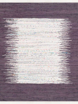 Montauk Border Ivory/purple Area Rug