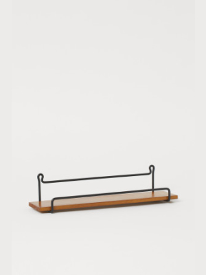 Metal And Wood Wall Shelf