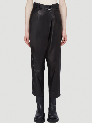 Helmut Lang Wrap Over Leather Pants