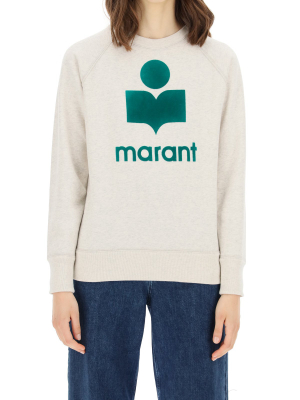 Isabel Marant Étoile Logo Flocked Crewneck Sweatshirt