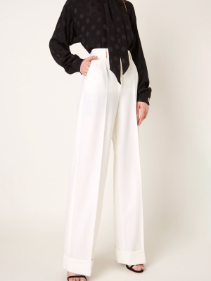 Wool-blend Wide-leg Trousers