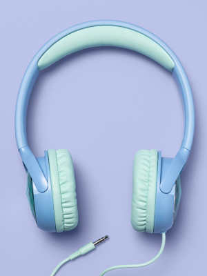 Wired On-ear Volume Limited Kids' Headphones - Blue - More Than Magic™