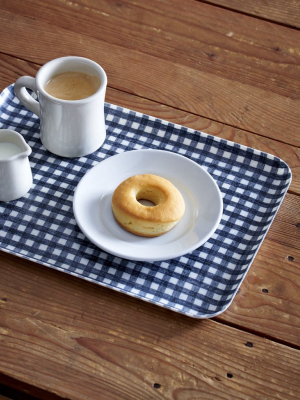 Linen Tray Large: Navy White Check
