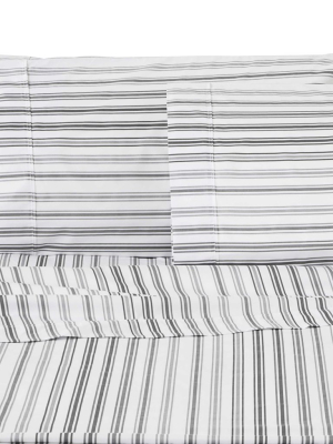 Izod Ombre Stripe Microfiber Gray Sheet Set