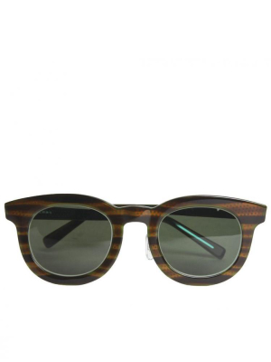 Polished Oval Frame Sunglasses (punching Tito Brn/turq Mg7u)
