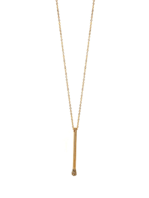 Pave Matchstick Pendant Necklace