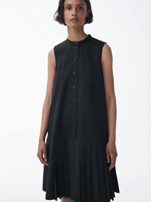 Organic Cotton Pleated Panel Dress