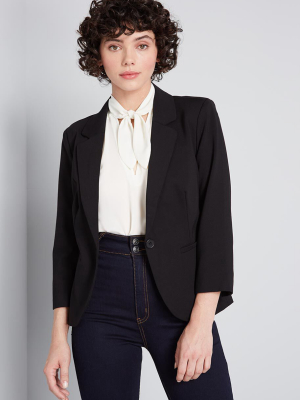 Timeless Tailoring 3/4 Sleeve Blazer