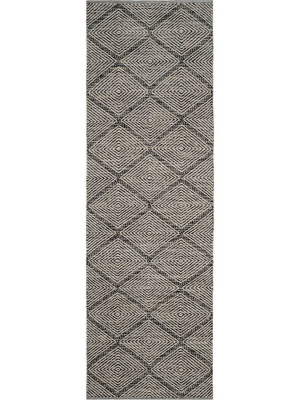 Montauk Lattice Black Runner Rug