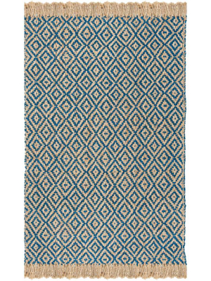 Natural Fiber Tropical Blue/natural Area Rug