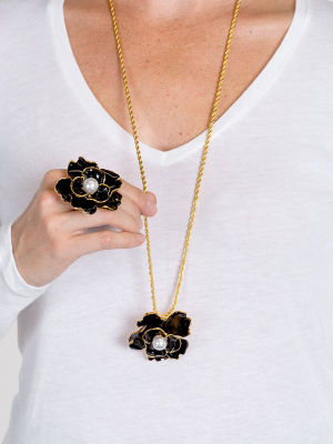 Black Flower Pendant