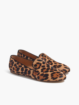 Leopard Calf Hair Smoking Loafers