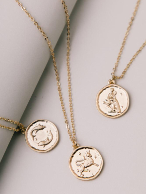 Zodiac Coin Pendant Necklace - Final Sale