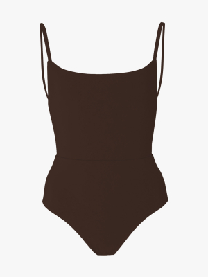 Espresso Square Neck Swimsuit