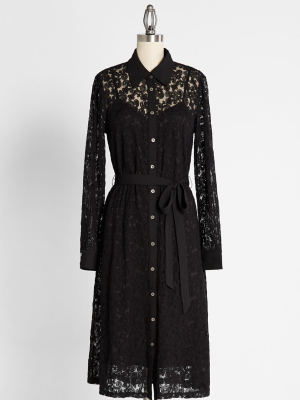 Lace And Love Letters Midi Shirt Dress