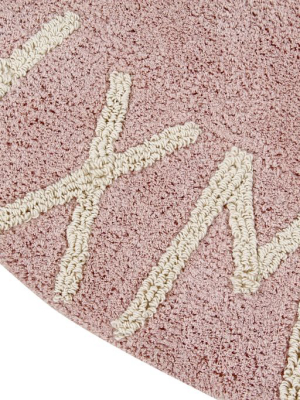 Round Abc Rug In Natural & Vintage Nude