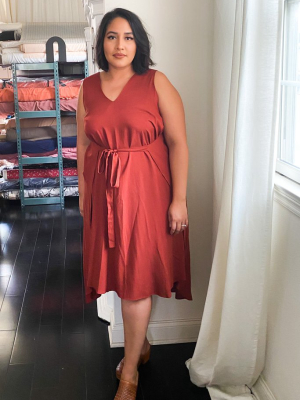 Riviera Wrap Dress In Marsala