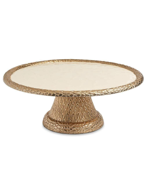 Julia Knight Florentine 14" Pedestal Server In Gold Snow