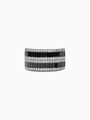 Effy 14k White Gold Black And White Diamond Ring, 2.48 Tcw