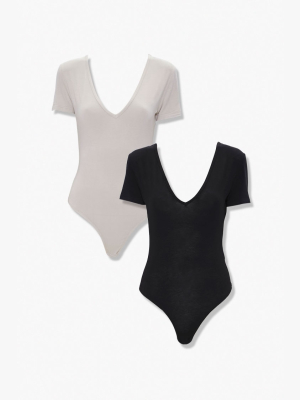 V-neck Bodysuit Set