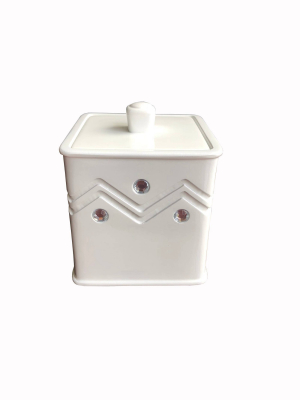 Diamond Wave Cotton Jar White - Popular Bath